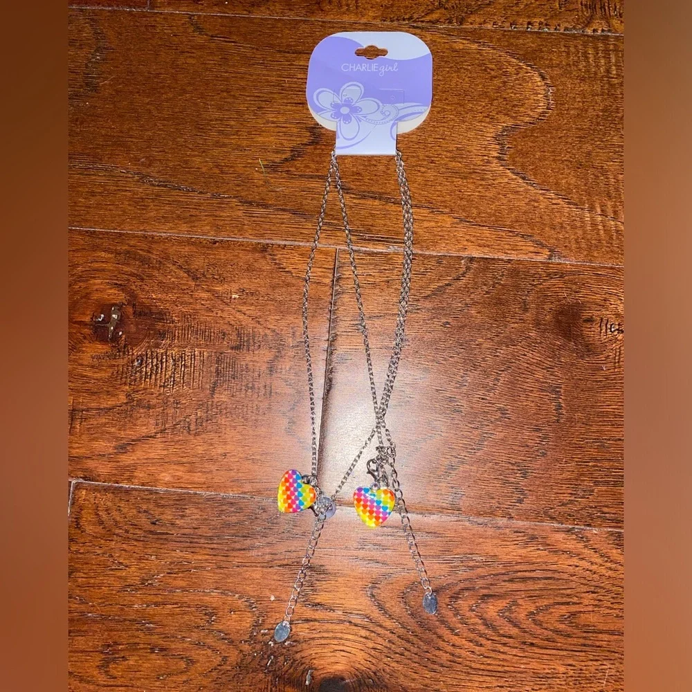 NWT Girls Rainbow Best Friends Necklace Set